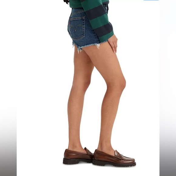 Levi’s Women's Plus 501 Button Fly Cotton High-Rise Denim Shorts in Size 24W - Picture 3 of 3